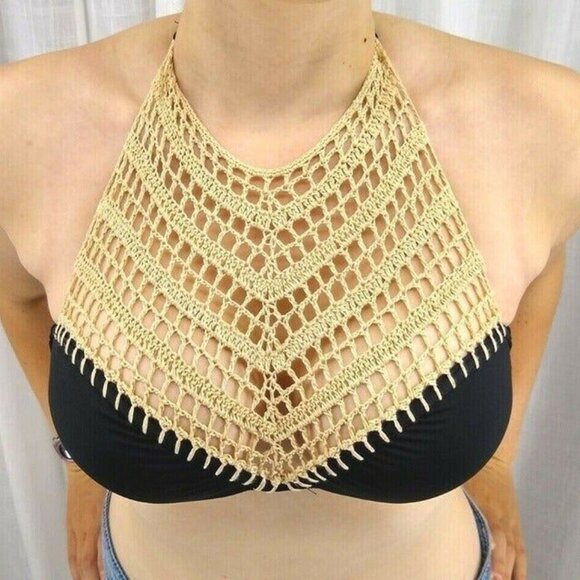 The Bikini Lab Halter Crochet Bikini Swim Top - Picture 5 of 9